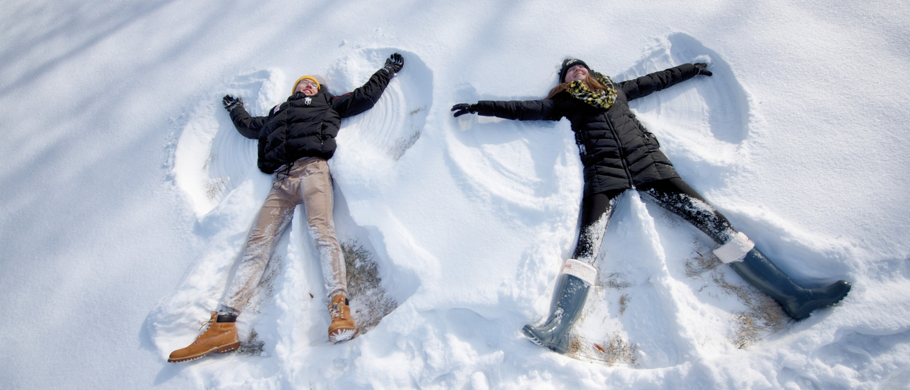 people in the snow