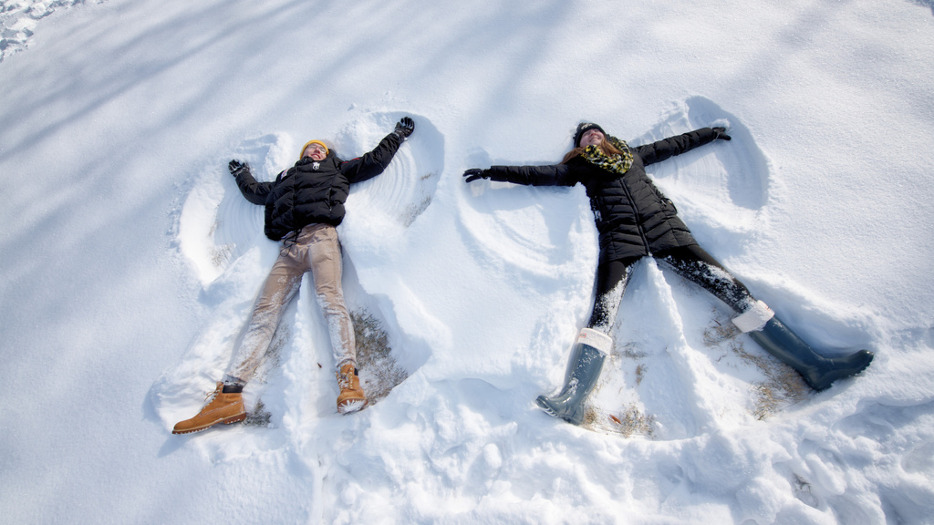 people in the snow